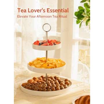 Sweese 3-Tier Porcelain Cupcake Stand, Tiered Dessert Stand, Cake Stand - White Porcelain Round Plates for Tea Party Wedding Baby Shower Buffet Server