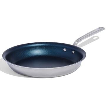 Made In Cookware - 12" Non Stick Frying Pan (Harbour Blue) - 5 Ply Stainless Clad Nonstick - Profess...