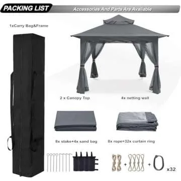ABCCANOPY 13x13 Pop Up Gazebo with Mosquito Netting