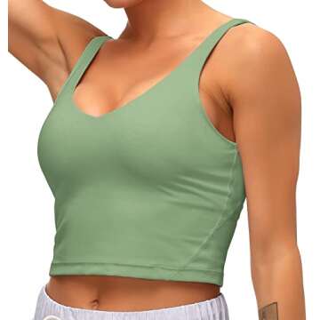 Dragon Fit Sports Bra for Women Longline Padded Bra Yoga Crop Tank Tops Fitness Workout Running Top ...