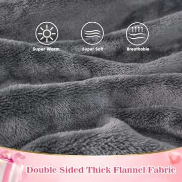 Waitu Wearable Blanket Sweatshirt for Women and Men, Super Warm and Cozy Giant Blanket Hoodie, Thick Flannel Blanket with Sleeves and Giant Pocket - Gray