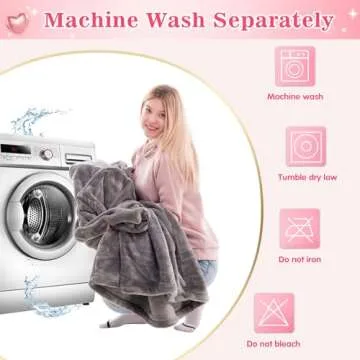 Waitu Wearable Blanket Sweatshirt for Women and Men, Super Warm and Cozy Giant Blanket Hoodie, Thick Flannel Blanket with Sleeves and Giant Pocket - Gray