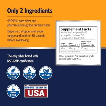 Sovereign Silver Immune Support Colloidal Silver Hydrosol 10ppm