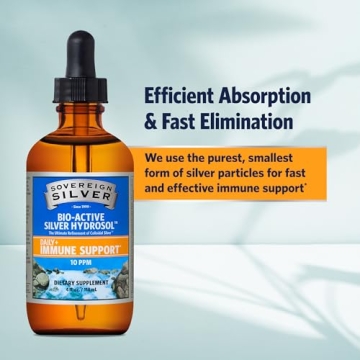 Sovereign Silver Immune Support Colloidal Silver Hydrosol 10ppm