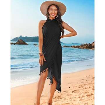 Eicolorte Open Front Cover Up Skirt for Women