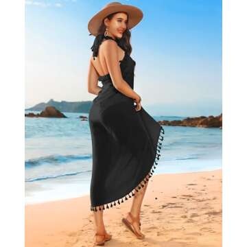 Eicolorte Open Front Cover Up Skirt for Women