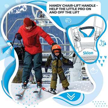 Sklon Ski and Snowboard Harness Trainer for Kids - Teach Your Child The Fundamentals of Skiing and Snowboarding - Premium Training Leash Equipment Prepares Them to Handle The Slopes (Blue Frost)