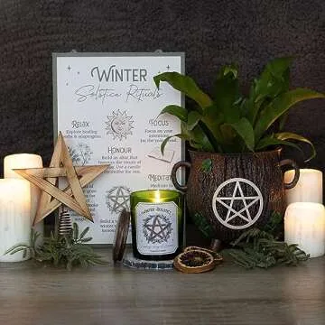 Nature-Inspired Wooden Pentagram Tree Topper | Winter Solstice & Pagan Holiday Decor | Rebirth Symbol for Seasonal Home | Ancient Traditions Celebration