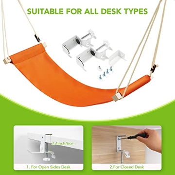 iMissiu Adjustable Foot Hammock for Desk Comfort