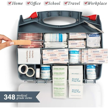 Swiss Safe 2-in-1 First Aid Kit - 348 Pieces for Car & Home