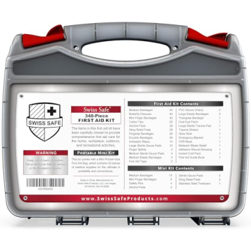 Swiss Safe 2-in-1 First Aid Kit - 348 Pieces for Car & Home