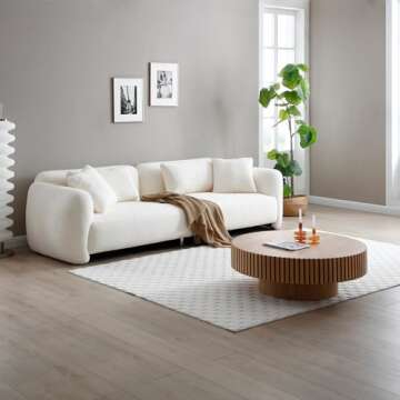 kevinplus 31.49'' Oak Round Coffee Table Modern Wood Coffee Table for Living Room, Contemporary Circle Fluted Drum Coffee Table, Easy Assembly, Oak (ø31.49'' x 13.77'')