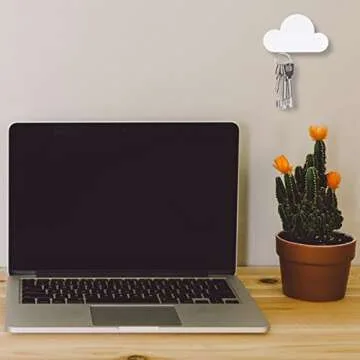 kwmobile Magnet Key Holder Cloud - Magnetic Holder Organizer for Keys - Easy Installation Without Drilling - White