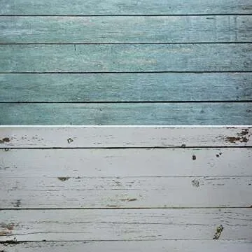 Evanto 23X35 Inch (58X88cm) 2-in-1 Blue and White Wood Background Photo Backdrop Board for Food Phot...