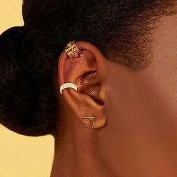 Sundurich 8Pcs Non Piercing Gold Ear Cuffs for Women