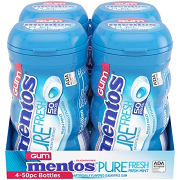 Mentos Pure Fresh Sugar-Free Chewing Gum - Bulk 4 Pack
