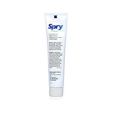 Spry Xylitol Toothpaste 5oz, Fluoride Free Toothpaste Adult and Kids, Teeth Whitening Toothpaste with Xylitol, Natural Breath Freshening, Mouth Moisturizing Ingredients, Spearmint (Pack of 2)