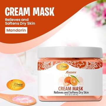 SPA REDI - Body and Foot Cream Mask, Mandarin, 16 Oz - Pedicure Massage for Tired Feet and Body, Hyd...