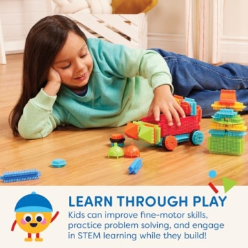 Battat Bristle Blocks - 50 pc Interlocking Playset for Kids