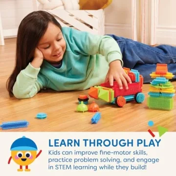 Battat Bristle Blocks - 50 pc Interlocking Playset for Kids