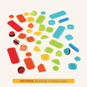 Battat Bristle Blocks - 50 pc Interlocking Playset for Kids
