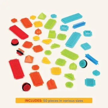 Battat Bristle Blocks - 50 pc Interlocking Playset for Kids