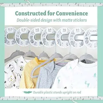 Baby Nest Designs 20x Baby Hangers for Closet with 7X Baby Closet Dividers for Nursery Velvet Baby Clothes Hangers Unisex Newborn Essentials Baby Size Organizer for Infant Clothing to 24 Months