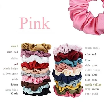 Chloven Satin Hair Scrunchies in 20 Colors for Women