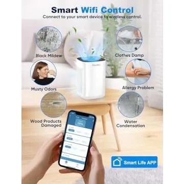 Priestley Air Purifier for Bedroom, Home, Dorm Up to 1100Ft², Smart WiFi and Timers, 3-in-1 Air Filter with HEPA Sleep Mode, Remove Dust Smoke Pollutants Odor Pet Dander