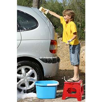 Greenco Foldable Step Stool for Kids and Adults 11-Inch Red