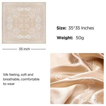 HBselect 4PCS Head Scarf for Women 35” Head Scarves Silk Like Satin Neck Scarfs Square Bandana Hair Wraps Scarf for Sleeping