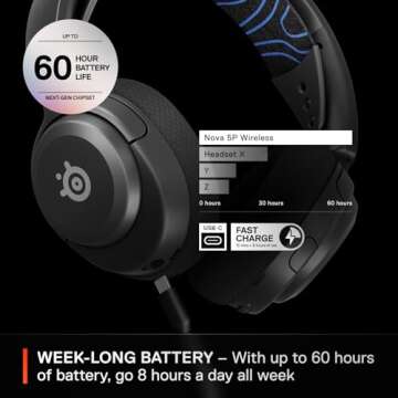 SteelSeries Arctis Nova 5P Gaming Headset - Wireless & High-Quality Audio