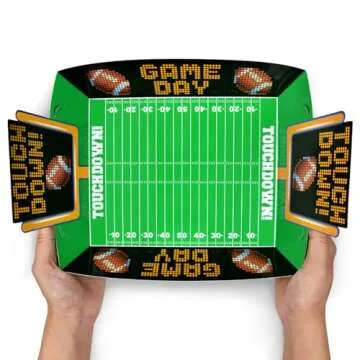 Gatherfun Football Party Supplies Kit for 36: Large Football Food Plates, Disposable Bowls,Nacho Trays - Ideal Football Party Decorations and Favors for Birthday and Tailgate Partie