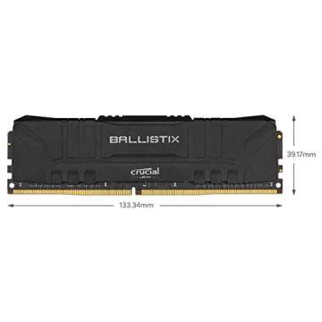 Crucial Ballistix RGB 3000 MHz DDR4 DRAM Desktop Gaming Memory Kit 16GB (8GBx2) CL15 BL2K8G30C15U4BL (Black)