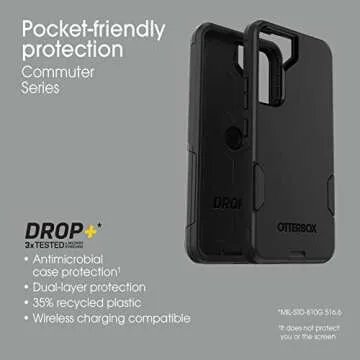 OtterBox Galaxy S22 Commuter Series Case - Black, Slim & Tough, Pocket-Friendly, with Port Protection