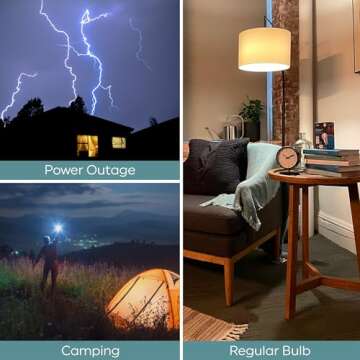 GE LED+ Battery Backup A21 LED Light Bulbs, Rechargeable Light for Power Outages + Flashlight, Soft White, Great Christmas Gifts for Men, Holiday Gift for Women, Perfect Dad Gifts (3 Pack)