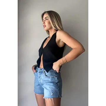 Y2K Crochet Tube Tank Top Summer Bandeau Women
