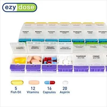 Ezy Dose Weekly Pill Organizer for Easy Medication Management