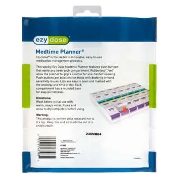Ezy Dose Weekly Pill Organizer for Easy Medication Management