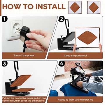 Zhengmy 2 Pcs Wrap Cover for Heat Press Platen, 15 x 15 Inch Heat Resistant Reusable Sheets Pad Mat ...