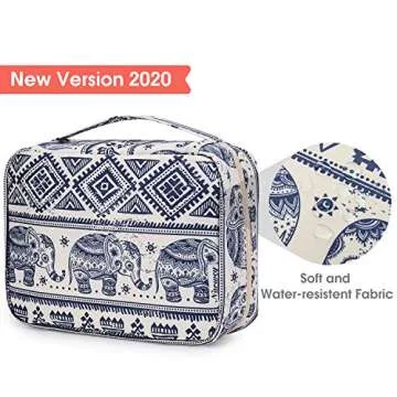 Narwey Hanging Travel Toiletry Bag Cosmetic Make up Organizer for Women Waterproof (Elephant)