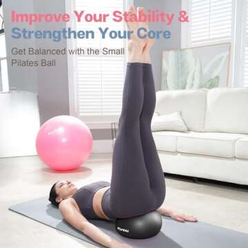 kisnbld Small Exercise Ball, 9 Inch Mini Pilates Ball, Anti Burst and Slip Resistant Mini Yoga Ball ...