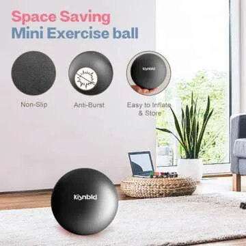 kisnbld Small Exercise Ball, 9 Inch Mini Pilates Ball, Anti Burst and Slip Resistant Mini Yoga Ball for Stability, Fitness, Physical Therapy, Stretching & Core Strength Workout at Home Gym & Office