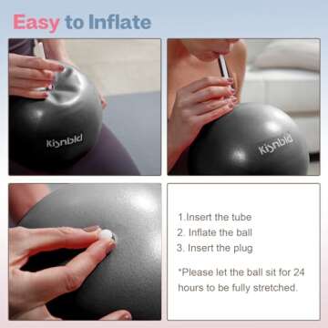 kisnbld Small Exercise Ball, 9 Inch Mini Pilates Ball, Anti Burst and Slip Resistant Mini Yoga Ball for Stability, Fitness, Physical Therapy, Stretching & Core Strength Workout at Home Gym & Office