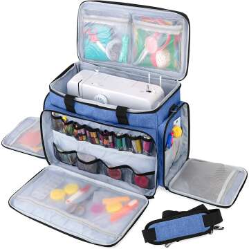 Sewing Machine Carrying Bag for Travel - Luxja Blue