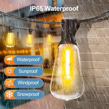 Outdoor LED String Lights - Dimmable & Waterproof for Parties