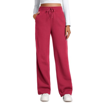 CRZ YOGA Cotton Fleece Lined Sweatpants Women 30" Straight Leg Casual Lounge Sweat Pants for Women P...