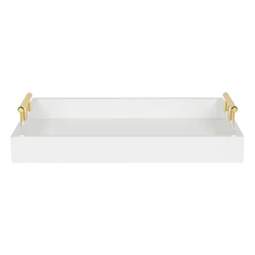 Kate and Laurel Lipton Decorative Tray with Gold Handles
