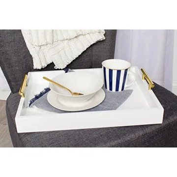 Kate and Laurel Lipton Decorative Tray with Gold Handles