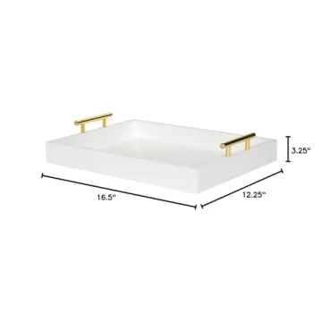 Kate and Laurel Lipton Decorative Tray with Gold Handles